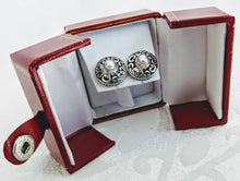 Load image into Gallery viewer, Sterling silver filagree pearl post earrings
