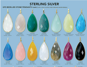 Pearl chain with faceted pendant (shown with Labradorite) See other colors.