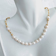 Load image into Gallery viewer, Baby Baroque freshwater pearl collar necklace - available in Sterling silver
