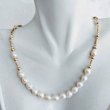 Load image into Gallery viewer, Baby Baroque freshwater pearl collar necklace - available in Sterling silver
