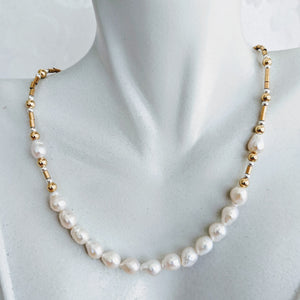 Baby Baroque freshwater pearl collar necklace - available in Sterling silver