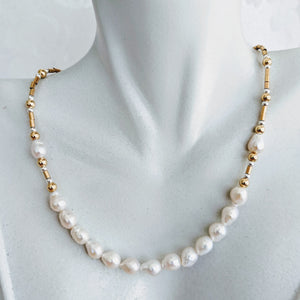 Baby Baroque freshwater pearl collar necklace - available in Sterling silver