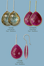 Load image into Gallery viewer, Single faceted earrings in Sterling silver or gold Vermeil with interchangable beads (See all color options)
