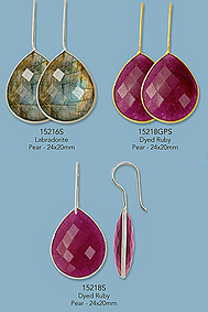 Single faceted earrings in Sterling silver or gold Vermeil with interchangable beads (See all color options)