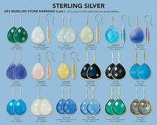 Load image into Gallery viewer, Single faceted earrings in Sterling silver or gold Vermeil with interchangable beads (See all color options)
