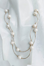 Load image into Gallery viewer, Long pearl and Sterling silver tube necklace
