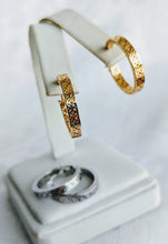 Load image into Gallery viewer, Gold vermeil filagree hoop earrings
