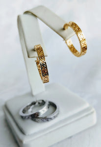 Gold vermeil filagree hoop earrings